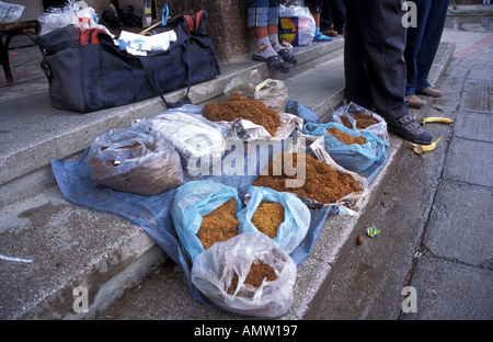 Marché de rue Korçë Albanie Banque D'Images