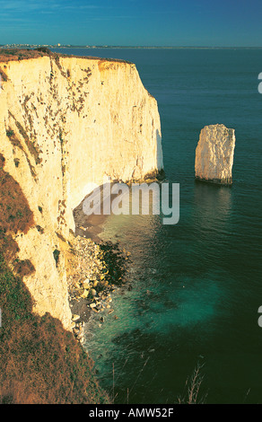 Lever du soleil sur les falaises de craie à l'avant-pays sur la côte jurassique du Dorset Studland Site du patrimoine mondial de Grande-Bretagne Banque D'Images