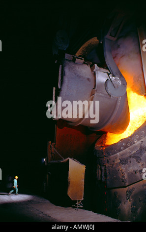 Us Steel Au Edgar Thomson plante photographiée dans un processus d'oxygène de base Shop, Pittsburgh, Pennsylvanie, USA., Banque D'Images