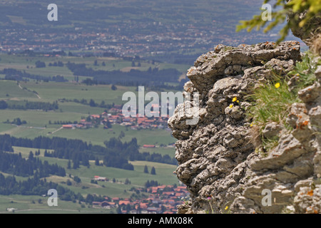 Vue du haut des montagnes Alpspitz, Allemagne, Bavière, Allgaeu, Nesselwang Banque D'Images