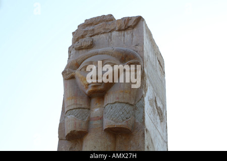 Déesse Hathor, temple de Louxor, Egypte, Hatschepsut Banque D'Images