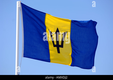 La Barbade Drapeau, Pavillon de la Barbade, drapeau barbadien Banque D'Images
