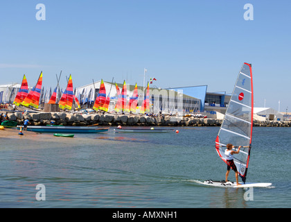 Portland Sailing Academy, Weymouth et Portland Sailing Academy, Portland Dorset Angleterre UK, l'emplacement de voile olympique 2012 Banque D'Images