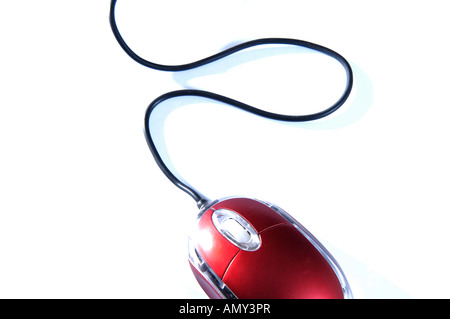 Close-up de souris d'ordinateur sur fond blanc Banque D'Images