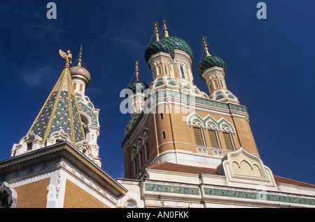 L'église Saint Nicolas de Nice Côte d'Azur orthodoxe d'Azur Alpes-Maritimes 06 Europe PACA Banque D'Images