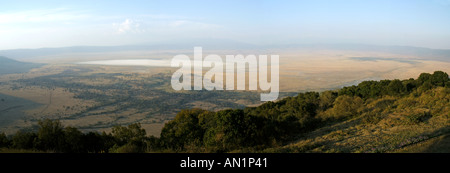 Le cratère du Ngorongoro, en Tanzanie, le panorama de la Ngorongoro Wildlife Lodge, Tanzanie Banque D'Images