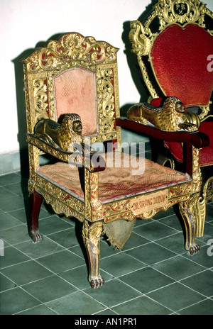 Solo Surakarta Java Indonésie Kraton sculpté et doré orné d'artisanat président Banque D'Images