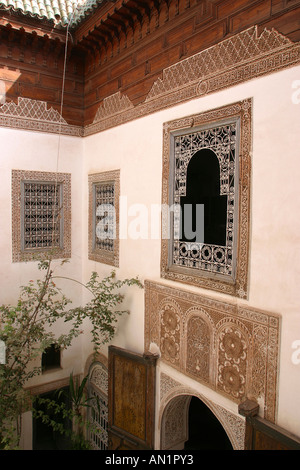 Maroc Marrakech Maison Tisikwin Courtyard Banque D'Images