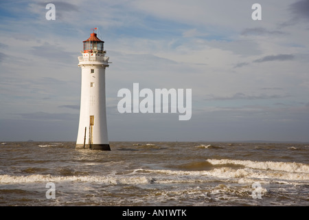 Perchaude Rock Lighthouse New Brighton Wirral Merseyside England Banque D'Images