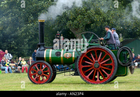 Moteur de traction à vapeur agricole Marshall à vintage show Hay-on-Wye Powys Pays de Galles Cymru UK Banque D'Images