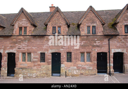 La façade Tudor Rudhall hospices réparés en 1575 en Ross on Wye Herefordshire Angleterre UK Banque D'Images