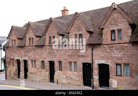 La façade Tudor Rudhall hospices réparés en 1575 en Ross on Wye Herefordshire Angleterre UK Banque D'Images