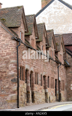 La façade Tudor Rudhall hospices réparés en 1575 en Ross on Wye Herefordshire Angleterre UK Banque D'Images