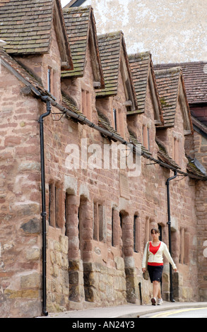 La façade Tudor Rudhall hospices réparés en 1575 en Ross on Wye Herefordshire Angleterre UK Banque D'Images