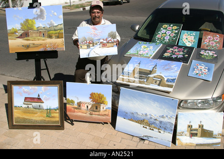 Albuquerque Nouveau-Mexique, Robinson Park, marché et festival du centre-ville de Grower's, foire aux festivals, voisin de loisirs, homme hispanique hommes hommes, artiste, NM091303 W0034 Banque D'Images