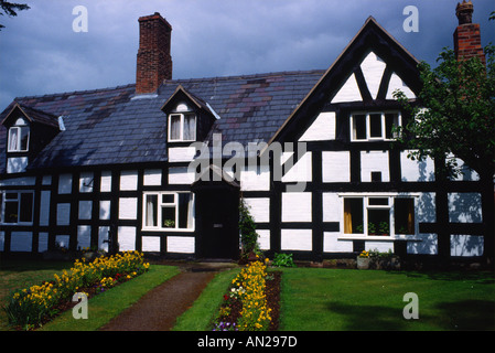 Le noir et blanc Cottage Hodnett Shropshire Salop England UK Royaume-Uni Banque D'Images