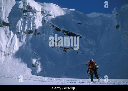 Skieur de montagne, Alaska Banque D'Images