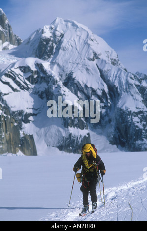 Ski, Ruth Gorge, Alaska Banque D'Images