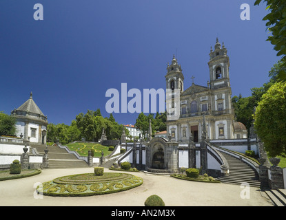 Au Portugal, la Costa Verde, District de Minho, Braga, le sanctuaire de Bom Jesus do Monte Banque D'Images