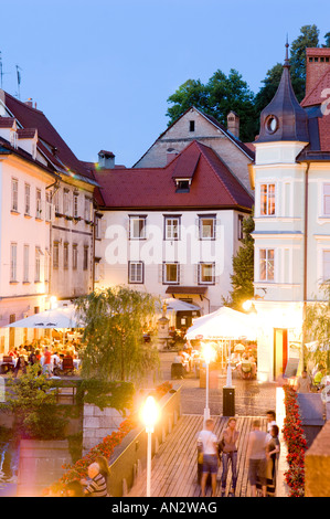 Les repas du soir l'Europe Slovénie Ljubljana Banque D'Images