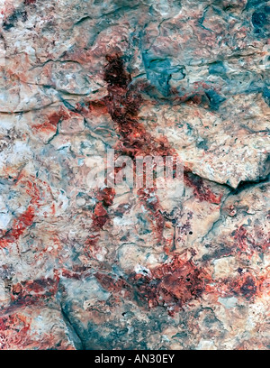 USA , Texas, Big Bend. Native American peintures sur une falaise à Dryden, Texas, situé dans la pointe nord de la désert de Chihuahuan Banque D'Images