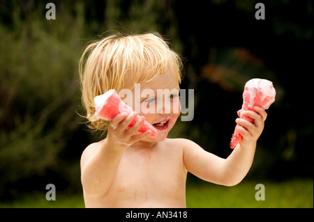 Les gens enfant jouit d'icecream Afrique du Sud Banque D'Images