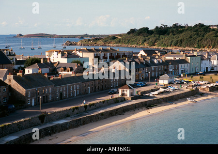 Hugh Town est le principal établissement sur les îles Scilly, situé au sud ouest de Cornwall, United Kingdom. Banque D'Images