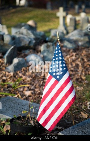 Vieux cimetière, Wilton, CT, USA Banque D'Images