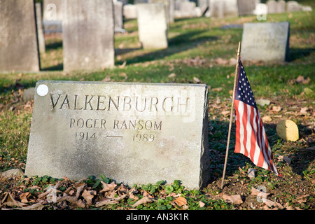 Vieux cimetière, Wilton, CT, USA Banque D'Images