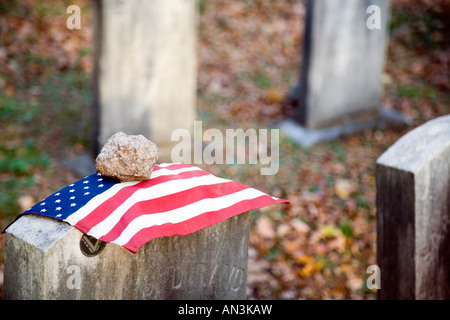 Vieux cimetière, Wilton, CT, USA Banque D'Images