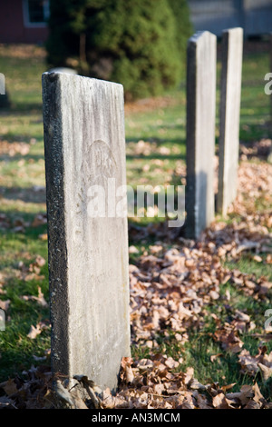 Vieux cimetière, Wilton, CT, USA Banque D'Images