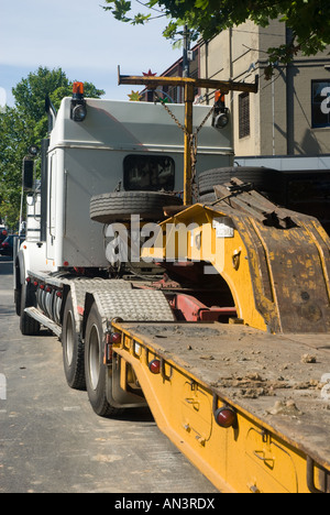 Camion Western Star, montrant comment une est reliés à la cabine de l'unité et le tracteur. Banque D'Images