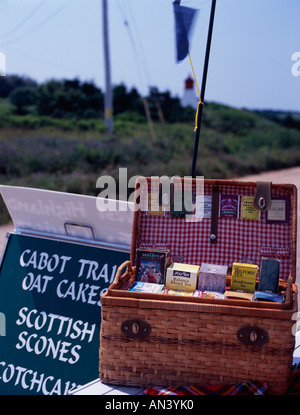 Picnic Basket along Cabot Trail Nova Scotia Canada Banque D'Images