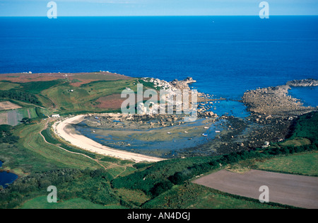 St Mary's îles Scilly à partir de l'air cornwall england uk go Banque D'Images