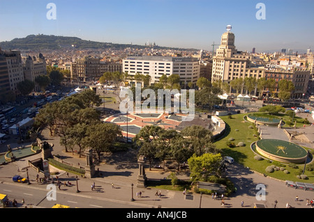 Placa de Catalunya, Barcelone Espagne Banque D'Images