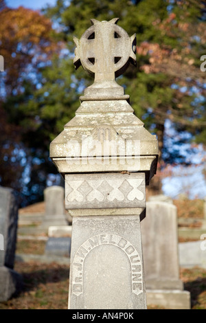 Vieux cimetière, Wilton, CT, USA Banque D'Images