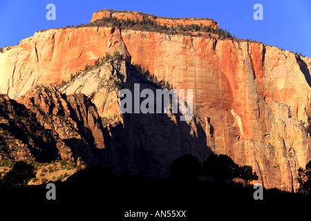 Zion National Park dans la lumière du crépuscule Banque D'Images