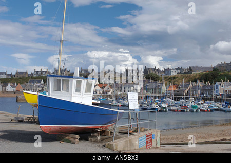 Findochty, paisible village de pêcheurs dans le nord-est, région de Grampian. L'Écosse. XPL 3246-322 Banque D'Images