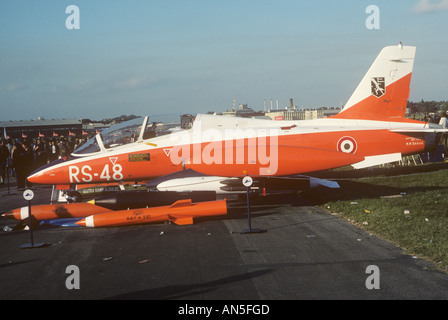 Aermacchi MB-339 jet trainer armée de l'air italienne de Farnborough, Angleterre Banque D'Images
