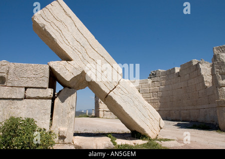 La demeure en pierre massive de l'Arcadia à la porte sud de l'ancienne Messène Ithomi Messénie Péloponnèse, Grèce Banque D'Images