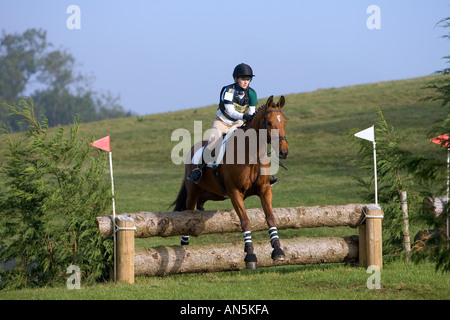 Événement équestre en compétition dans la phase de compétition de cross country France Banque D'Images