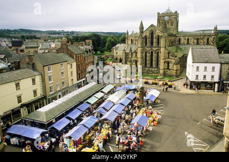 Abbaye de Hexham et Northumberland marché marchés monastères abbayes Anglais Banque D'Images