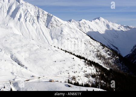 Les Alpes au nord de Meran, Bozen, Italie. C'est le Jaufenpass. Banque D'Images
