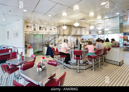 Johnny Rockets Retro Style restaurant de hamburgers, Pointe Orlando International Drive, Orlando, Florida, USA Banque D'Images