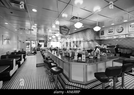 Johnny Rockets Retro Style restaurant de hamburgers, Pointe Orlando International Drive, Orlando, Florida, USA Banque D'Images