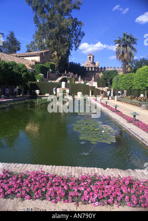Jardins de l'Alcazar de los Reyes Cristianos Cordoba Andalousie Espagne Banque D'Images