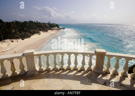 La Barbade, St Philippe, balcon et Crane Beach Banque D'Images