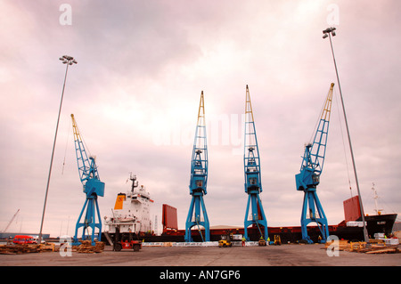 Le BOIS SUR LE QUAI DANS UN PORT DE CARDIFF SOUTH WALES UK Banque D'Images