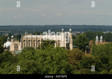 Eton College School la chapelle et des bâtiments scolaires vu du château de Windsor, Eton près de nr Windsor Berkshire en Angleterre Banque D'Images