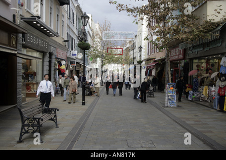 La rue principale de Gibraltar Banque D'Images